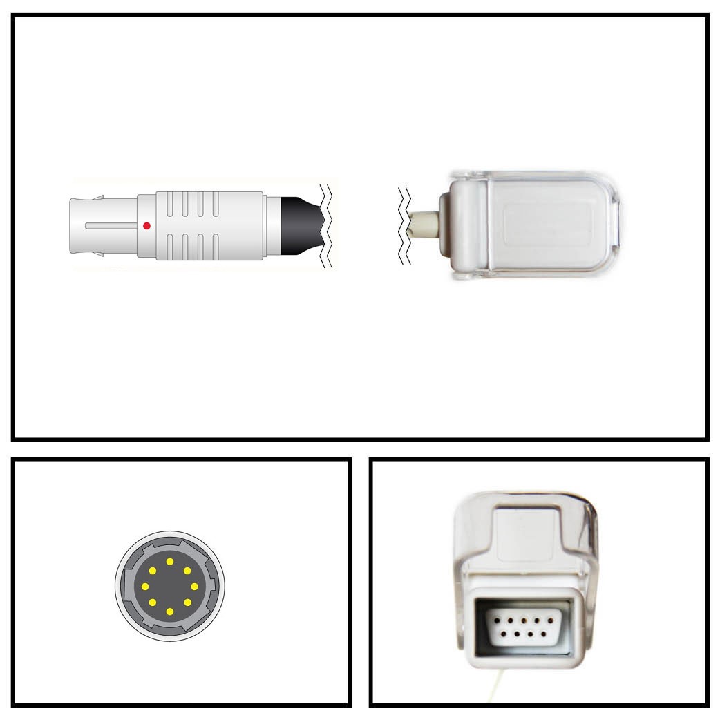 Cable extención DRAGER 8 PIN a DB9 SPO2