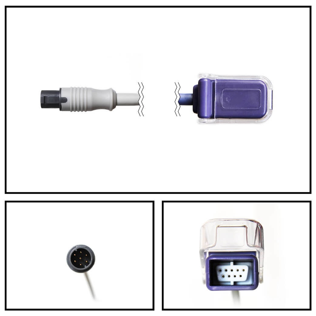 Cable extención welch allyn 7 pin a oximax db9 spo2