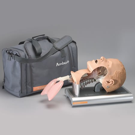 Entrenador de intubación, con estuche, bandeja de acceso y lubricante