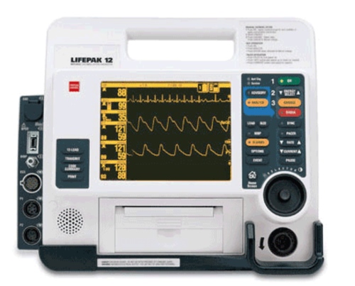 Physio-Control LIFEPAK 12 Desfibrilador AED de 12 derivaciones, recertificado, estimulación, NIBP, SpO2, EtCO2, Bluetooth, pantalla EL - Restaurado