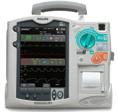 Philips Heartstart MRx desfibrilador restaurado - 12 derivaciones, AED, estimulación, SpO2, NIBP, EtCO2