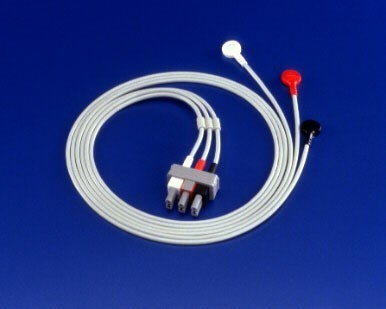 Juego de cables de ECG de 3 derivaciones de Philips con broches de presión (AAMI)