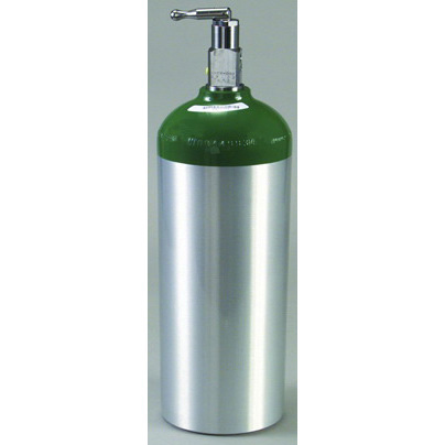 Tanque de cilindro de oxígeno, aluminio, válvula de palanca, tamaño D