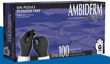 Guante Negro no esteriles de hule latex natural