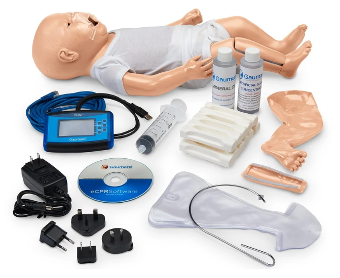 Torso Gaumard® Advanced Susie® y Simon® Newborn CPR con paquete OMNI® Code Blue® - Ligero