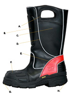 Bota estructural Fire-Dex Leather Pull-On, NFPA 1971